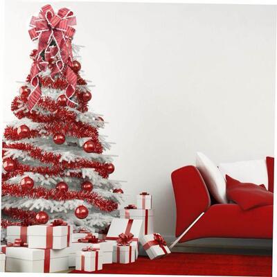 Grid glitter ribbon bow Christmas tree top bow Scene layout