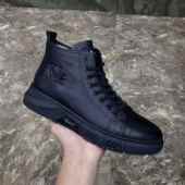 男士 秋冬新款 头层牛皮靴子软加厚男保暖休帮闲底皮 真皮高男鞋 正品