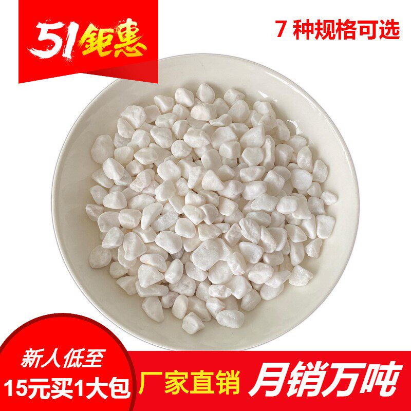 双11大促销 机制小白石 鹅卵石 白色 铺面石米 盆栽装饰石