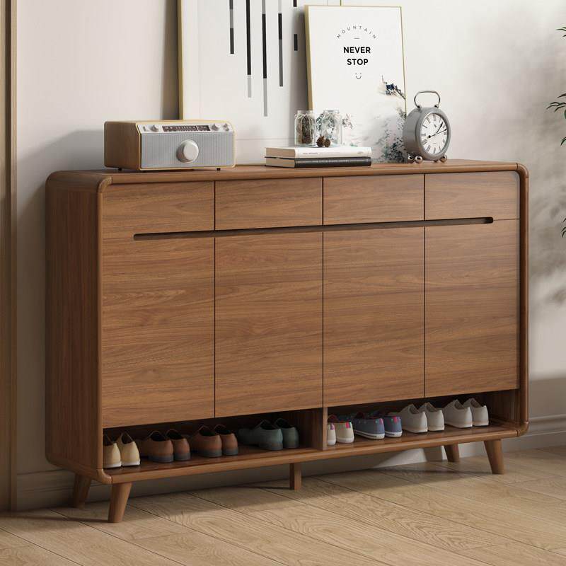 鞋柜家用门口实木杠入户新中式玄关大容量收纳储物现代简约门厅柜