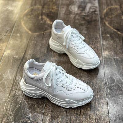 好看好穿的奶白色5cm增高~AD Hepburn真皮头层牛皮阿甘鞋女鞋