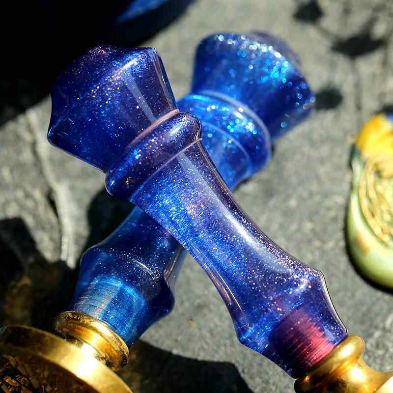 星空蓝火漆印章手柄唯美闪光色火漆手柄手帐印章工具信封封口蜡印