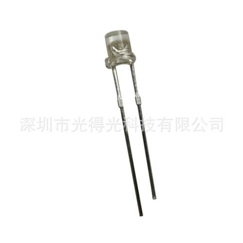 F3平头白发白色高亮透明LED灯珠 3MM平头有边发光二极管白灯