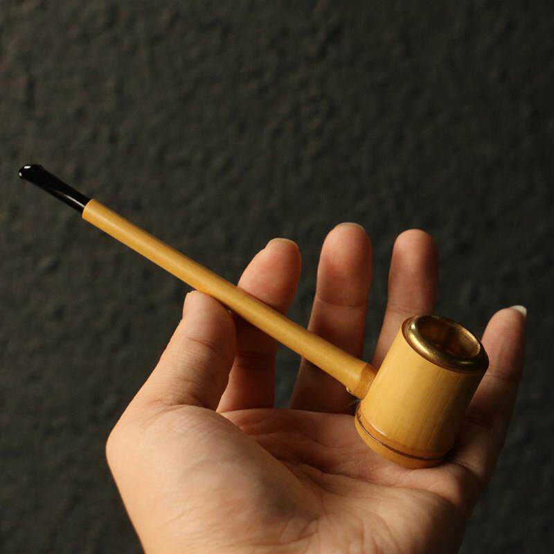 精品手工天然竹制小烟斗烟草丝香烟两用竹制烟草袋壶竹制吸烟套烟