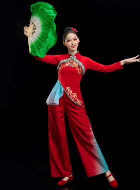 高档胶州秧歌演出服新款扇子开演舞场舞蹈表服中老年喜庆腰鼓广场