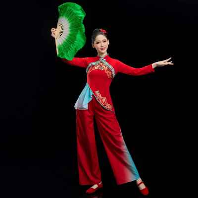 高档胶州秧歌演出服新款扇子开演舞场舞蹈表服中老年喜庆腰鼓广场