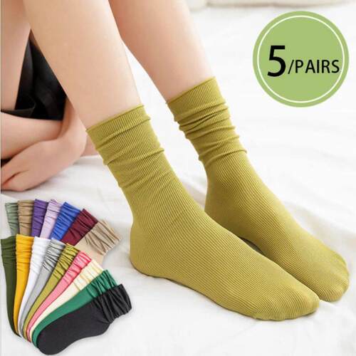 5Pairs/set Socks for Women Girls Summer Thin Loose Velvet Ny