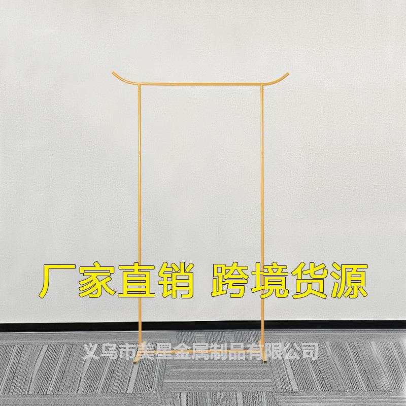源头工厂婚庆铁艺拱门牛角支架圆环花门道具户外草坪背景婚礼装饰