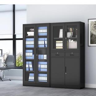 办公室收纳资料档案凭证黑色文件柜员工宿舍更衣室铁皮储物换衣柜