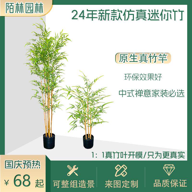 仿真南天竹假迷你竹子富贵竹绿植造景摆件客厅落地盆栽家居装饰