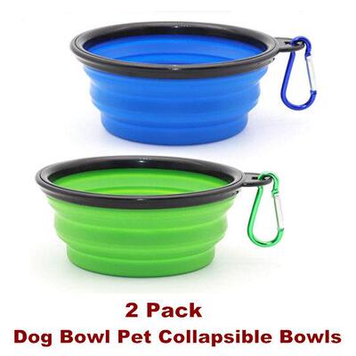 Dog Pet Collapsible Bowls Portable Feeding Watering Dish