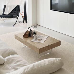 北欧现代罗马洞石岩板茶几简约亚克力悬浮桌极简长方形茶桌极简