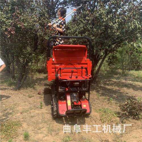 温室大棚履带运输车柴油动力电子液压自卸翻斗车 山地运输履带车