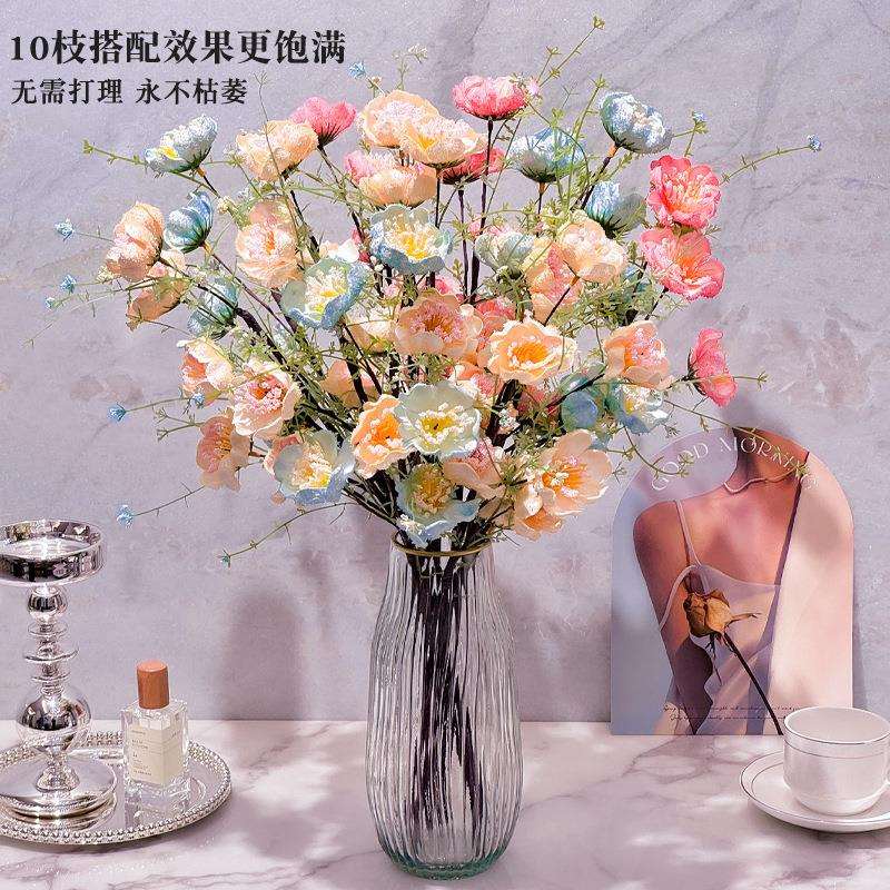 仿真杜鹃花干花花束摆设餐桌客厅插花装饰感假花摆件