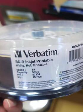 Verbatim/威宝BD-R 6X 50GB蓝光刻录盘可打印档案级25片P/N 97334