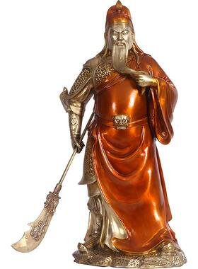 铜关公摆件商铺关公神像武财神爷武圣关公铜像客厅公司开业礼品