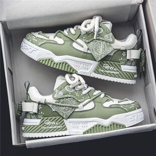 运动厚底增高面包潮鞋 男鞋 百搭小众原创休闲平板鞋 冬季 子 2026新款