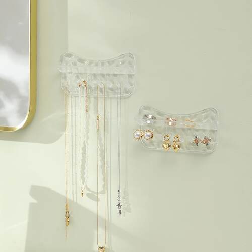 Wall-mounted jewelry organizer, wall display rack, no-drill
