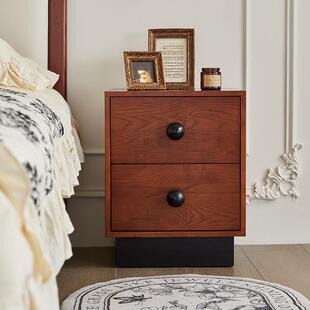 大司马法式复古床头柜全实木迷你床头柜一对家用主卧室床头收纳柜