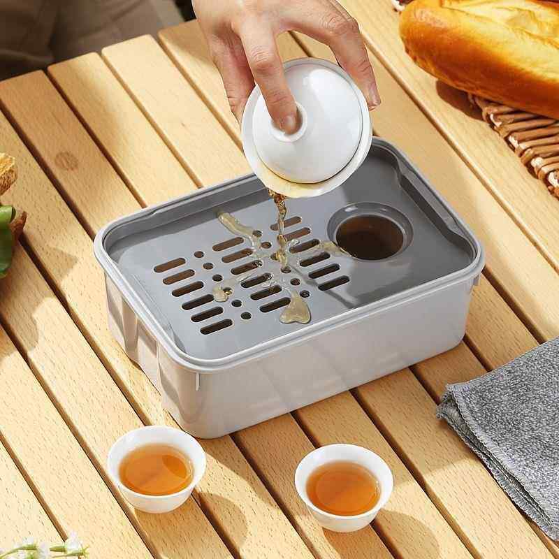 塑料功夫茶具套装工地茶盘便携一壶三杯茶旅行茶盘车载茶盘收纳盒,餐饮具,洗菜盆/沥水篮/漏水筛,淘宝优惠券,粉丝福利购,淘宝优惠卷