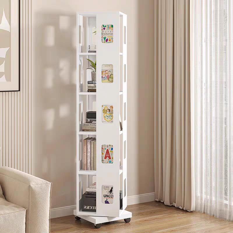 钢制旋转书架可移动书本收纳架旋转书架360度书柜落地儿童书架柜