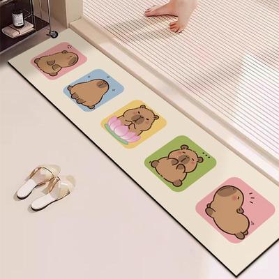 浴室门槛石地垫硅藻泥过门石吸水脚垫卫生间门口厕所长条防滑地毯