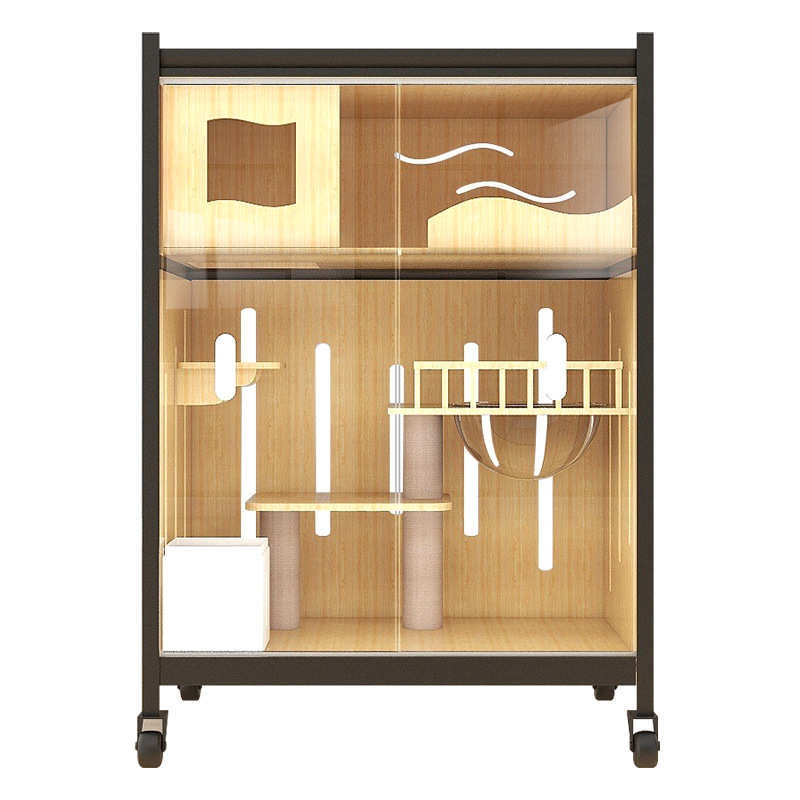 空间猫系列别墅柜室内柜实木超大家用笼猫寄养屋萌一体式猫窝猫助