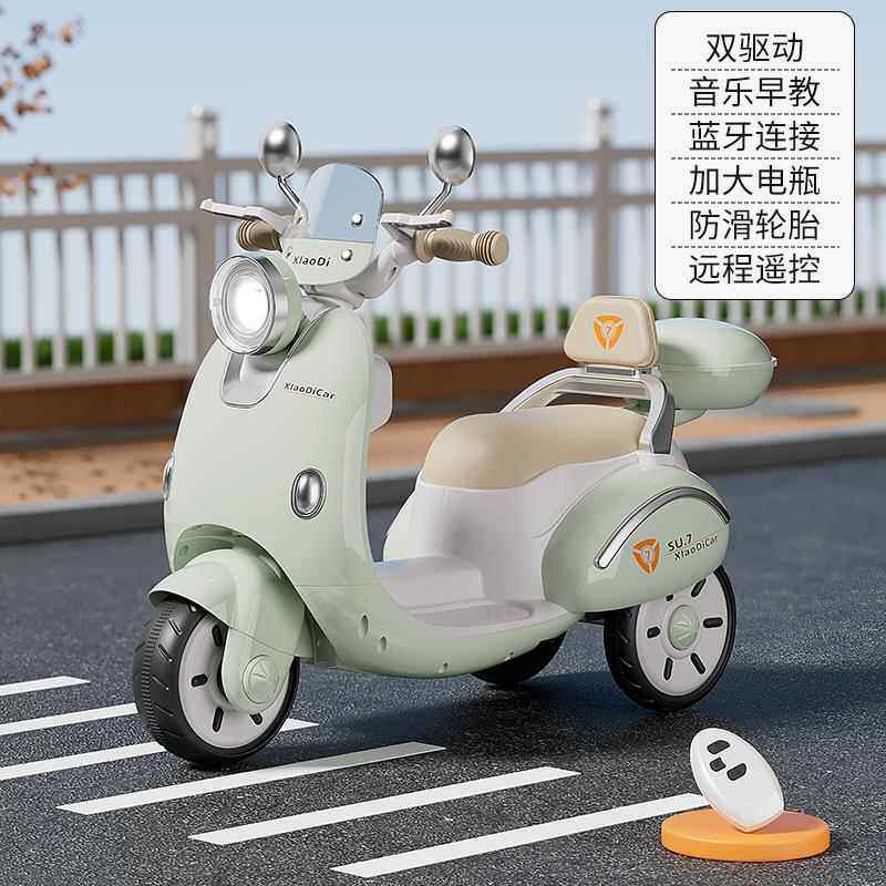 高档儿童电车动机02轮5新款三2车可坐人双人宝宝小孩遥控充电玩具