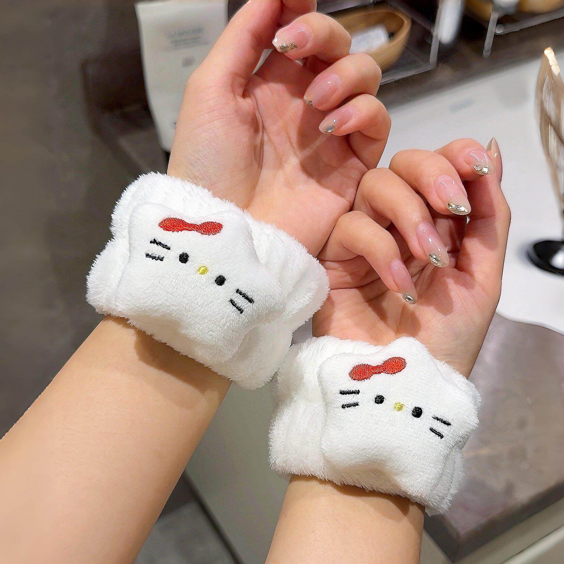 【家居好物】可爱猫咪洗脸手腕带防水神器护腕儿童防湿水袖口束带