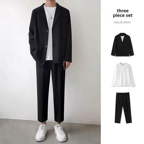 dk制服休闲西装男韩版潮流高级感ins宽松坠感jk痞帅西服班服套装