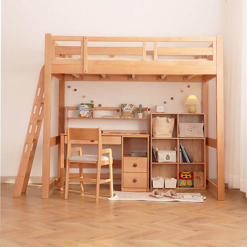 小乔造木/全实木榉木交错上下牀T字错位上牀下桌组合小户型高架牀