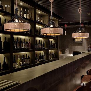 古铁风艺麻绳复吊灯特色479酒店工业个性 创意灯餐网红店铺厅吧台
