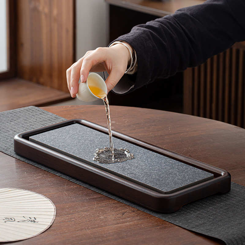 重竹茶盘家用沥水托盘茶具茶台排水蓄水双用乌金石壶承竹制干泡盘