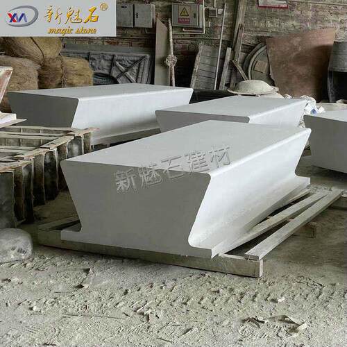 GRC混凝土花盆树池 售楼部圆形花坛商业美陈户外花钵休闲座椅组合