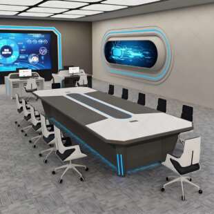 集操控台监控室可定指挥控制台U型智能多功能会议桌烤漆颜色尺寸