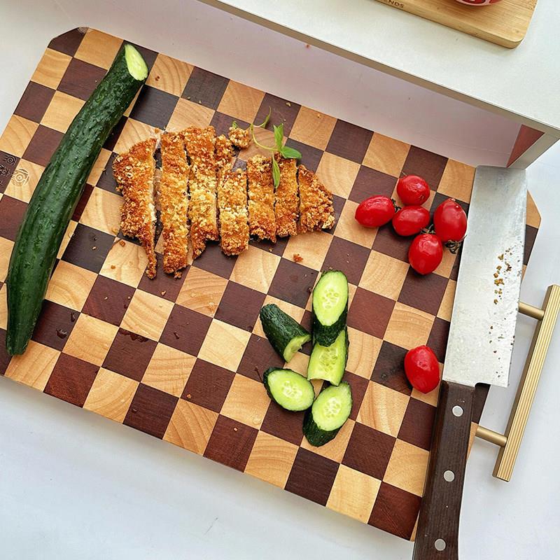 棋盘砧板泰国金合欢木家用砧板实木砧板粘板砧板防霉水果全木