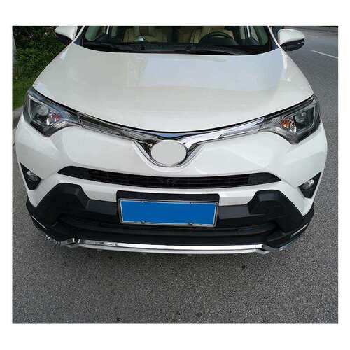 专用于16-19款RAV4荣放前车标饰条 中网饰条机盖饰条 abs镀铬配件