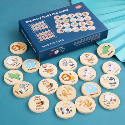 Find The Same Pattern Puzzle Game Kids Cartoon Animal Memory