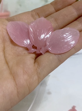 老料器花瓣汉服发簪粉色榆叶10片F-102