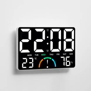 大屏LED时钟客厅挂钟多功能数字钟表可立可挂墙钟GH9008