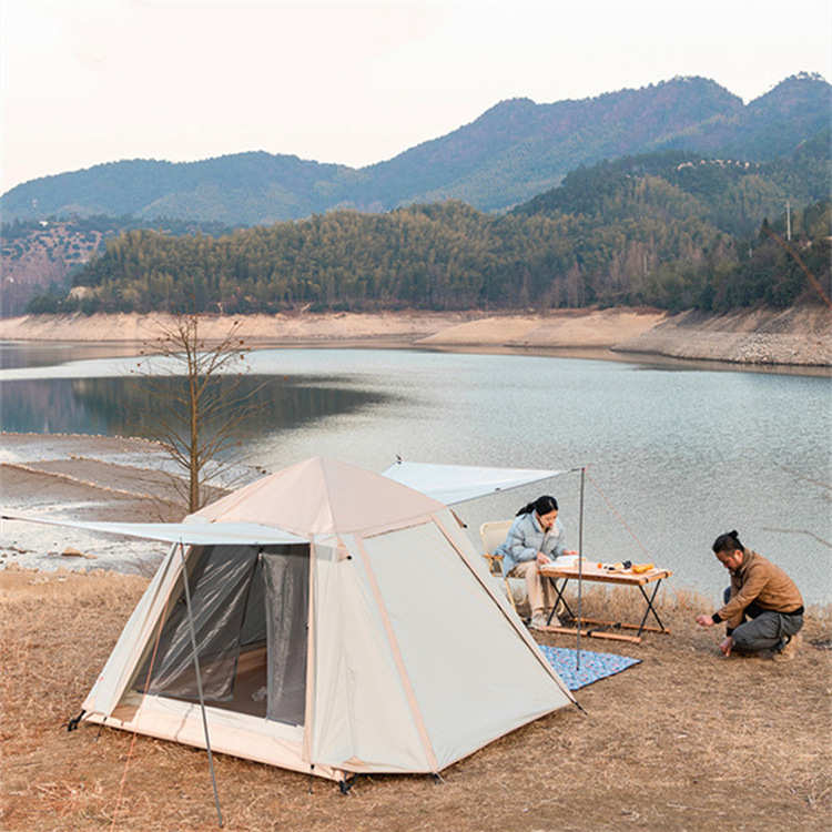 户外露营帐篷便携折叠式野营沙滩全自动防晒防暴雨双层帐篷