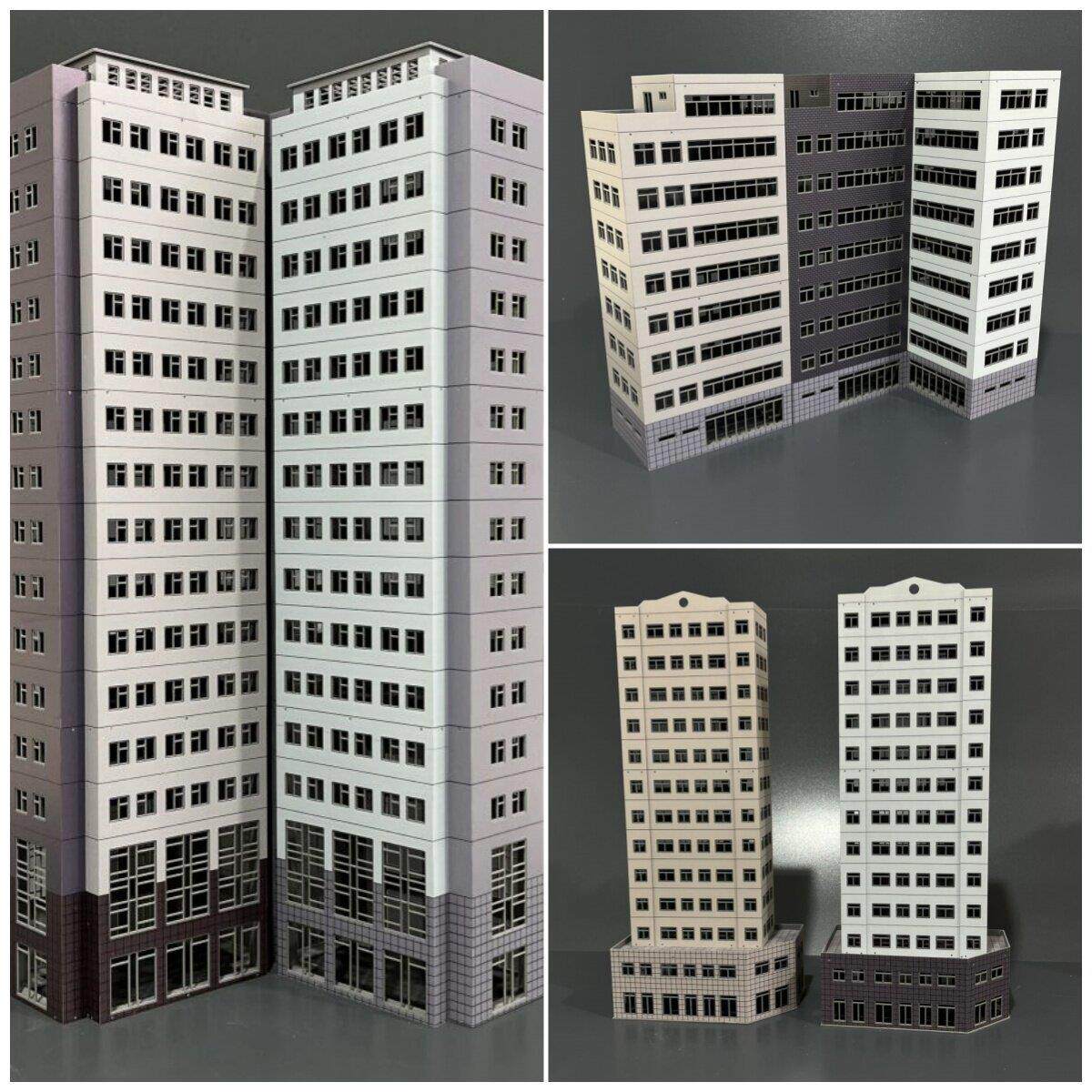 HO比例1/87城市沙盘火车场景建筑合集塑料拼装建筑模型