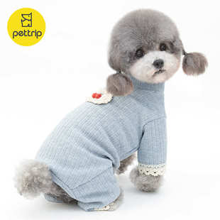 2024秋冬宠物衣服小狗四脚衣针织打底衣约克夏马尔济斯雪纳瑞衣服