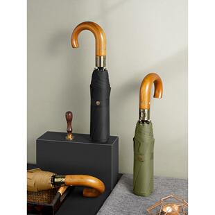 覆古商业折叠木柄英国木柄弯曲钩加强强防风优雅 和女士定制 男士