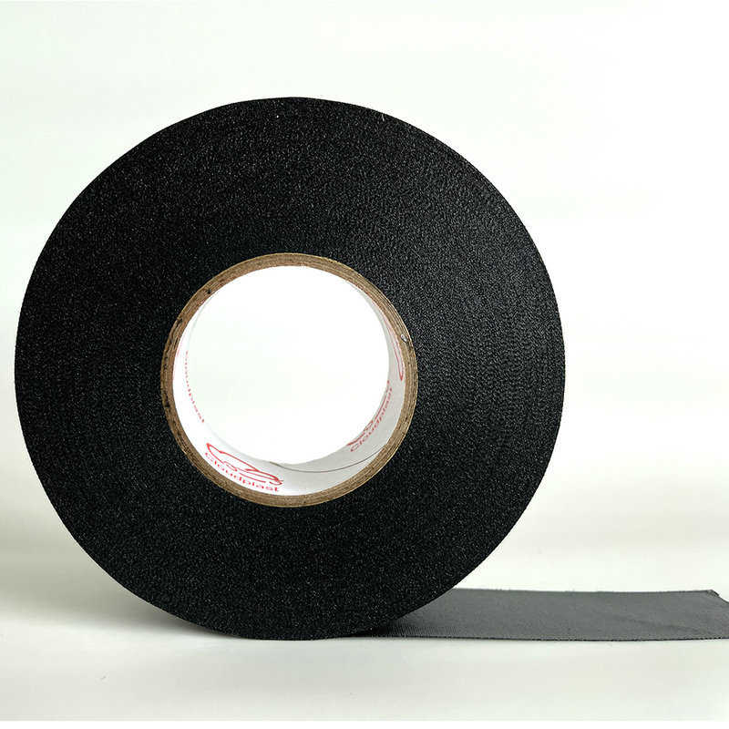 黑色汽车绒布线束胶带耐磨耐温高粘性胶车用隔音降噪布基胶带批发