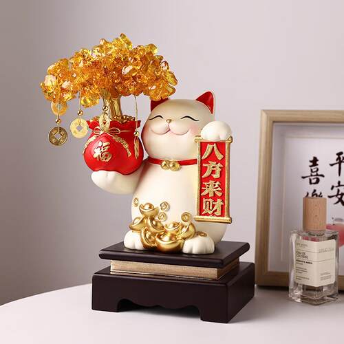 贝汉美新中式八方来财招财猫摆件商店吧台前台招财饰品新店开业礼