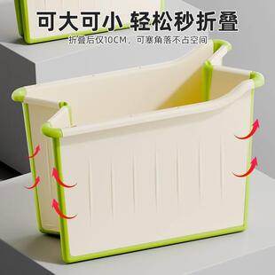儿童泡澡桶宝宝洗澡桶家用大号折叠浴桶可坐6到12岁浴盆加厚超厚