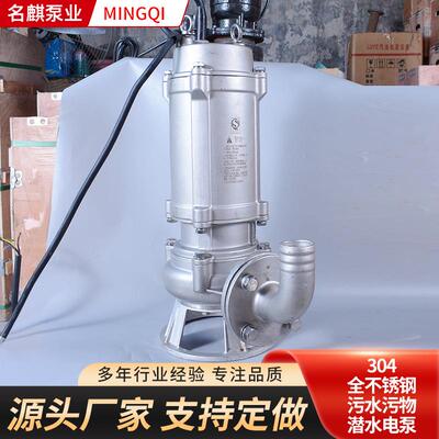 现货供应高扬程污水泵潜水排污泵 304全不锈钢污水污物潜水电泵