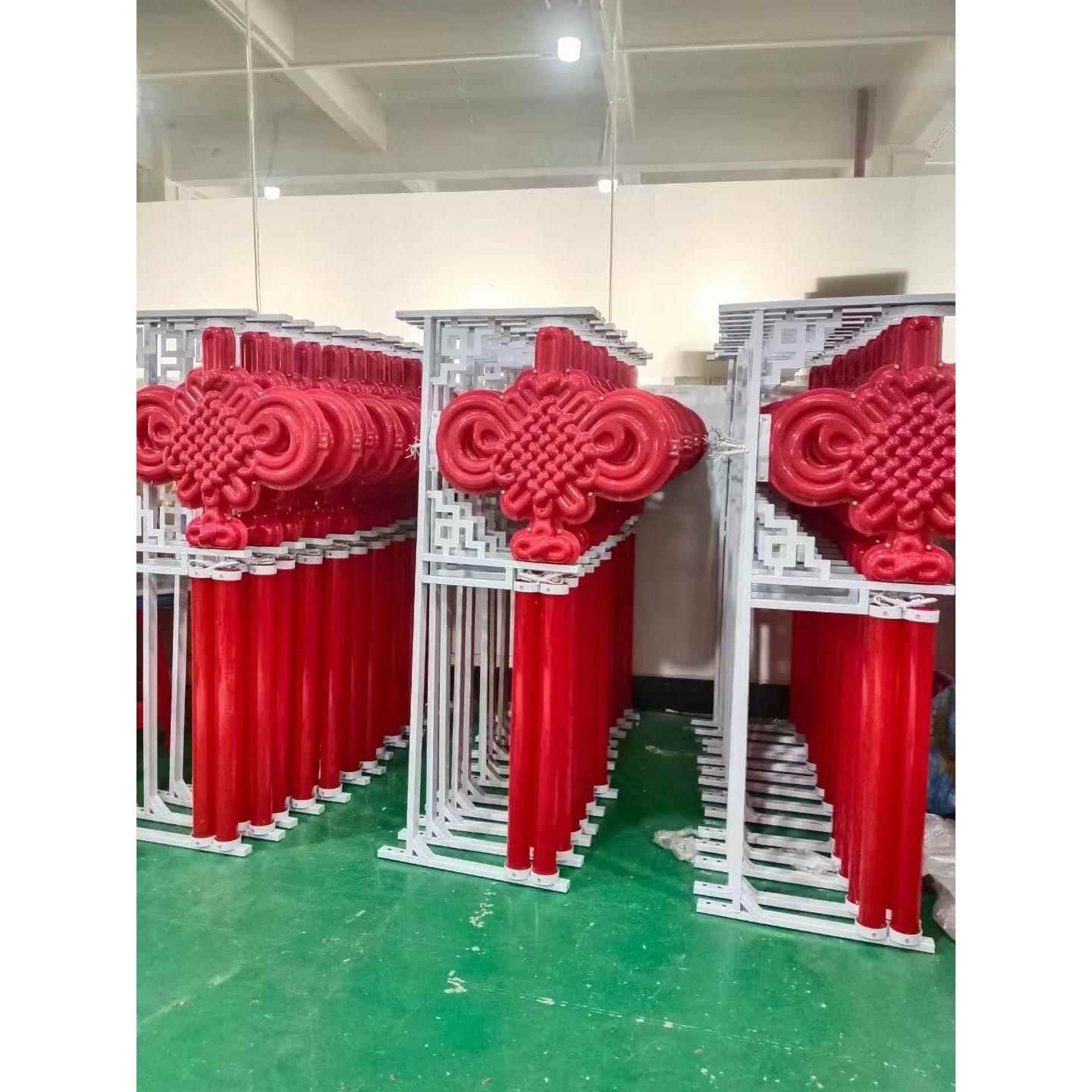 led发光中国结灯笼节日太阳能路灯户外街道装饰景观灯亚克力灯笼