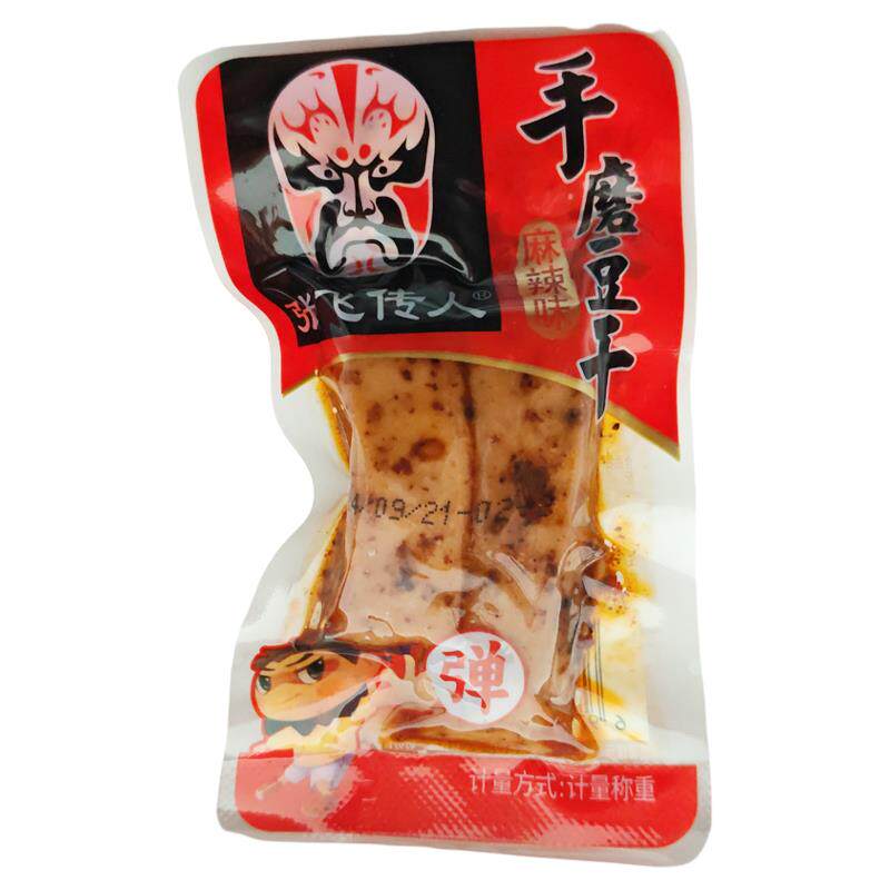 四川特产张飞传人手磨豆干500g成都Q弹条形脆嫩手磨Q豆干零食小吃